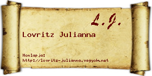 Lovritz Julianna névjegykártya